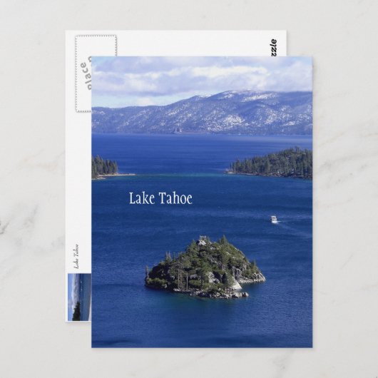 Briefkaart van het meer van Tahoe (Voorkant / Achterkant)