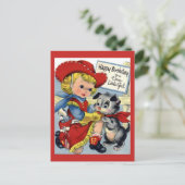  Briefkaart van het meisje van Birthday (Staand voorkant)