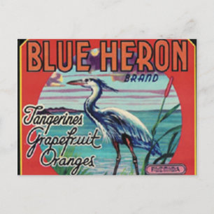 briefkaart van het merk blue heron