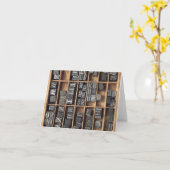 briefkaart van het metaaltype letterpress (Gele Bloem)