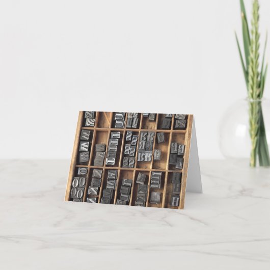 briefkaart van het metaaltype letterpress (Voorkant)