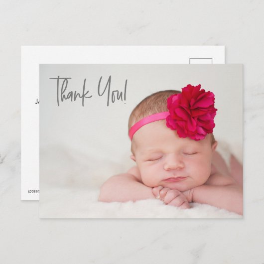 Briefkaart van het moderne script baby Boy Photo b (Voorkant / Achterkant)