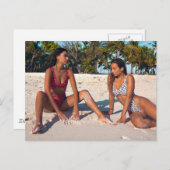 Briefkaart van het mooie eiland Girls Bikini (Voorkant / Achterkant)