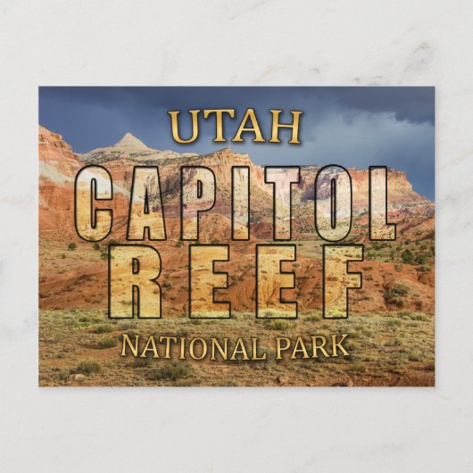 Briefkaart van het nationaal park Capitol Reef (Voorkant)
