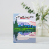  Briefkaart van het nationaal park Mount Rainier (Staand voorkant)