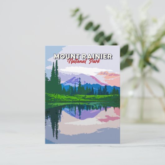 Briefkaart van het nationaal park Mount Rainier (Staand voorkant)