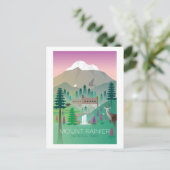 Briefkaart van het Nationaal Park Mount Rainier (Staand voorkant)