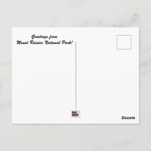 Briefkaart van het Nationaal Park Mount Rainier (Achterkant)