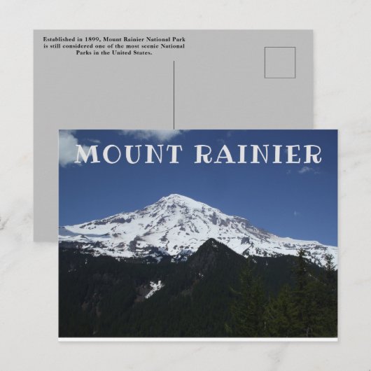 Briefkaart van het Nationaal Park Mount Rainier (Voorkant / Achterkant)