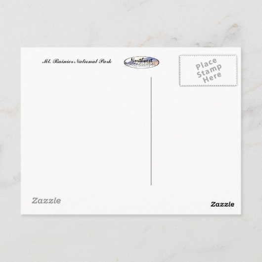 Briefkaart van het nationaal park Rainier (Achterkant)