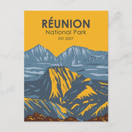 Briefkaart van het nationaal park Reunion (Voorkant)
