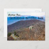 Briefkaart van het Nationaal Park Shenandoah (Voorkant / Achterkant)