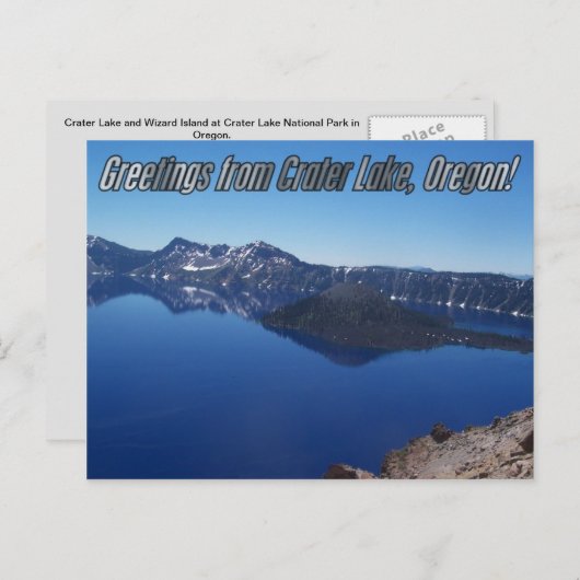 Briefkaart van het Nationaal Park van het meer van (Voorkant / Achterkant)