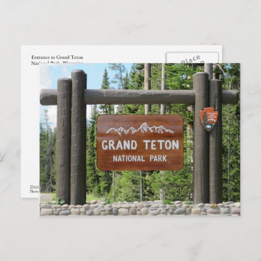 Briefkaart van het nationale park Grand Teton (Voorkant / Achterkant)