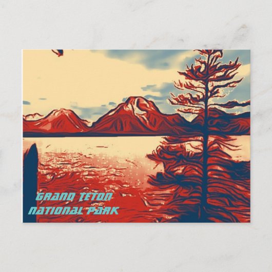 Briefkaart van het nationale park Grand Teton (Voorkant)
