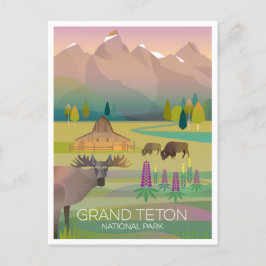 Briefkaart van het nationale park Grand Teton