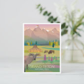 Briefkaart van het nationale park Grand Teton (Staand voorkant)