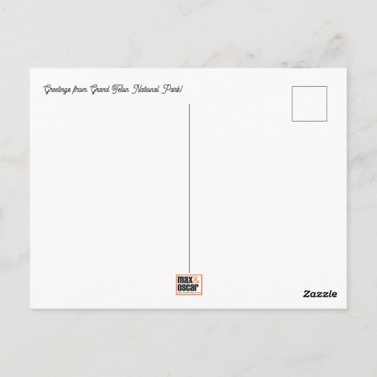Briefkaart van het nationale park Grand Teton (Achterkant)