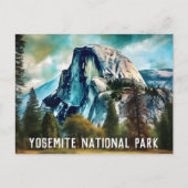 Briefkaart van het nationale park Half Dome Yosemi (Voorkant)