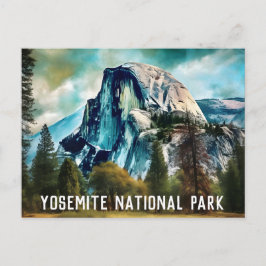 Briefkaart van het nationale park Half Dome Yosemi