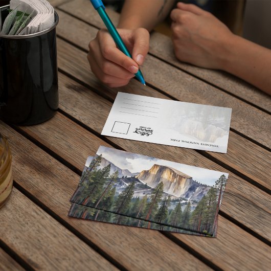 Briefkaart van het nationale park Half Dome Yosemi