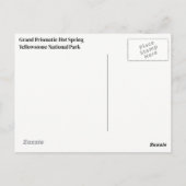 Briefkaart van het nationale park van Yellowstone (Achterkant)
