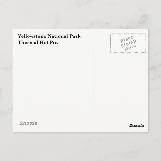 Briefkaart van het nationale park van Yellowstone (Achterkant)