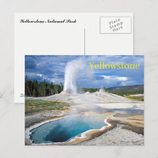 Briefkaart van het nationale park van Yellowstone (Voorkant / Achterkant)
