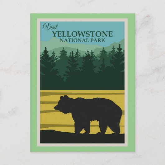 Briefkaart van het nationale park van Yellowstone (Voorkant)