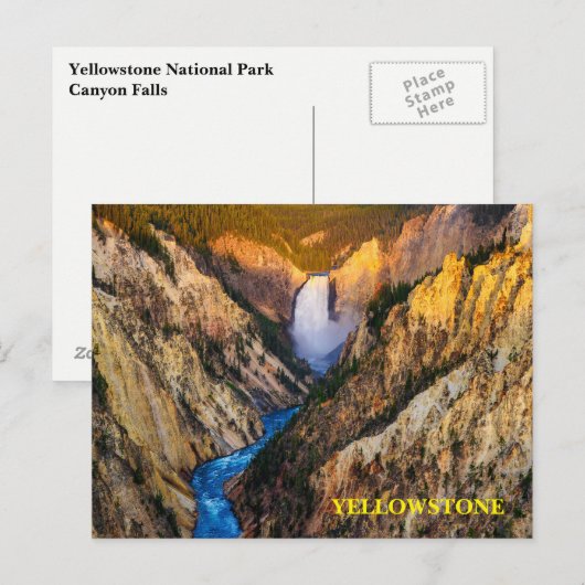 Briefkaart van het nationale park van Yellowstone (Voorkant / Achterkant)