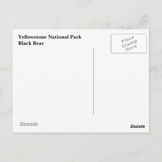 Briefkaart van het nationale park van Yellowstone (Achterkant)