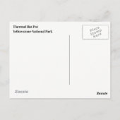 Briefkaart van het nationale park van Yellowstone (Achterkant)