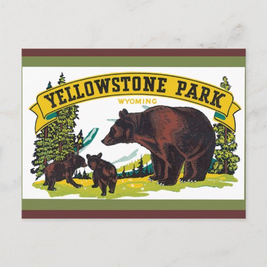 Briefkaart van het nationale park van Yellowstone (Voorkant)