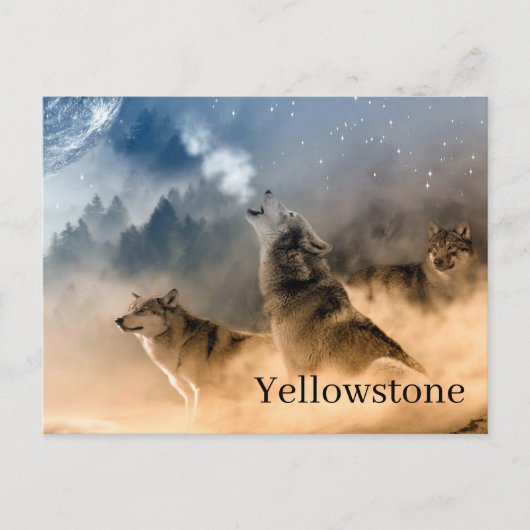 Briefkaart van het nationale park van Yellowstone (Voorkant)