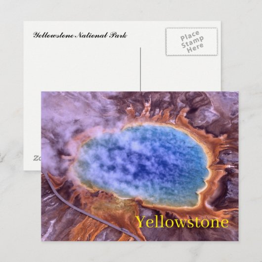 Briefkaart van het nationale park van Yellowstone (Voorkant / Achterkant)