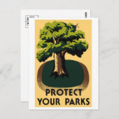 BRIEFKAART van het nationale Poster van de parken  (Voorkant / Achterkant)