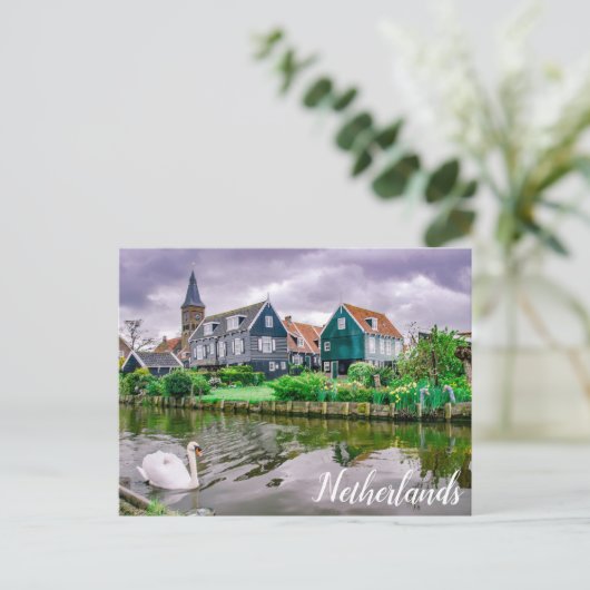 Briefkaart van het Nederlandse dorp Marken (Staand voorkant)