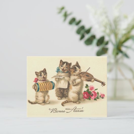 Briefkaart van het Nieuwjaar van "Bonne Annee" het (Staand voorkant)