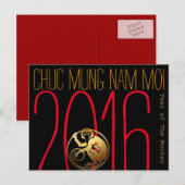 Briefkaart van het Nieuwjaar van het Jaar 2016 van (Voorkant / Achterkant)