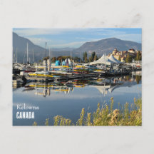 Briefkaart van het Okanagan-meer in Kelowna, Canad