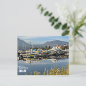 Briefkaart van het Okanagan-meer in Kelowna, Canad (Staand voorkant)