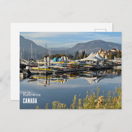 Briefkaart van het Okanagan-meer in Kelowna, Canad (Voorkant / Achterkant)