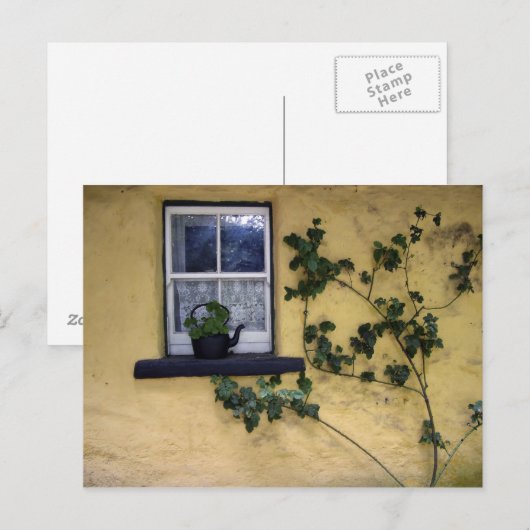 briefkaart van het oude ierse raam (Voorkant / Achterkant)