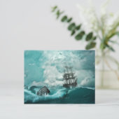 briefkaart van het oude schip (Staand voorkant)