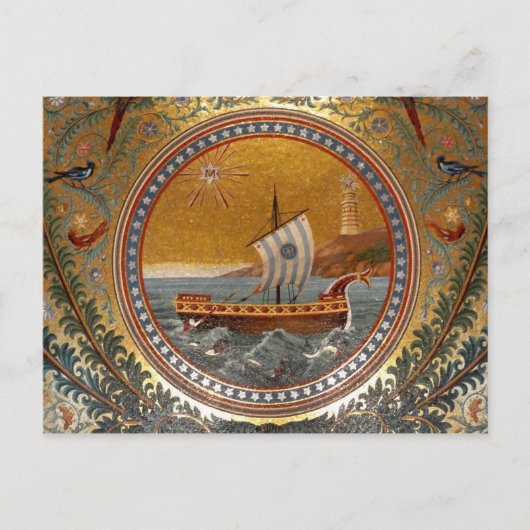 briefkaart van het oude schip (Voorkant)