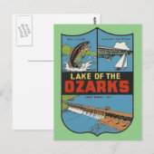 Briefkaart van het Ozarks-meer (Voorkant / Achterkant)