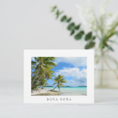 Briefkaart van het Pacifische palmstrand in Bora B (Staand voorkant)