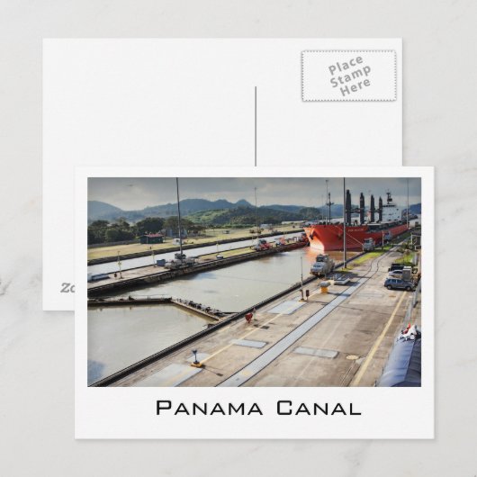 Briefkaart van het Panamakanaal (Voorkant / Achterkant)