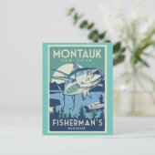 Briefkaart van het paradijs van de visser Montauk  (Staand voorkant)