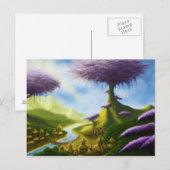 briefkaart van het paradijselijke fantasielandscha (Voorkant / Achterkant)
